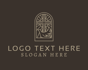 Biblical - Dove Cross Religion logo design
