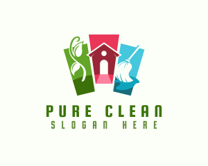 House Sanitation Clean logo design