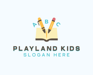 Alphabet Book Kindergarten logo design