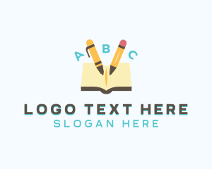 Learning - Alphabet Book Kindergarten logo design