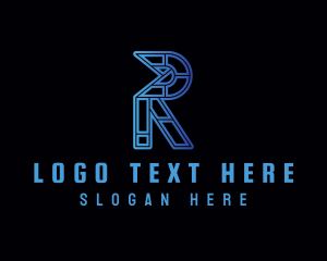 Monoline - Software Company Letter R logo design