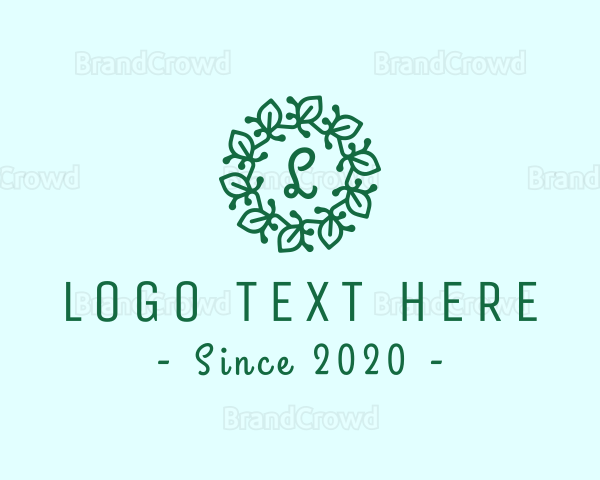 Nature Leaf Floral Wreath Logo