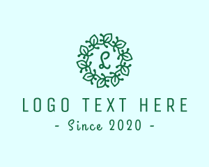 Natural Therapy - Nature Leaf Floral Wreath logo design