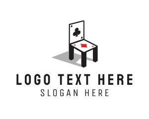 Vegas - Playing Card Chair logo design