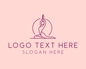 Healing - Yoga Woman Fitness logo design