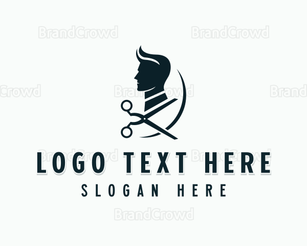 Man Haircut Barbering Logo