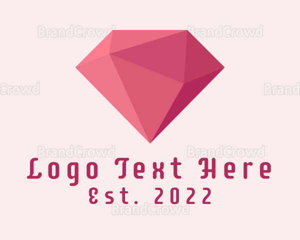 3D Pink Diamond Jewelry Logo