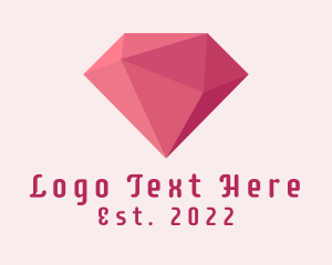 Expensive - 3D Pink Diamond Jewelry logo design