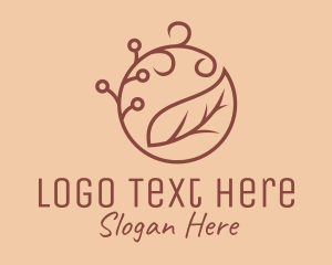 Autumn - Brown Organic Leaf logo design