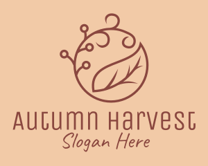 Brown Organic Leaf  logo design