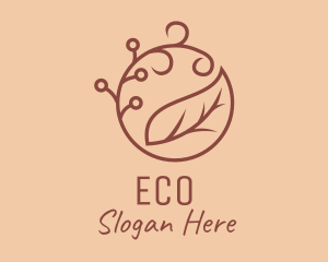 Beauty Shop - Brown Organic Leaf logo design