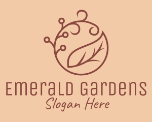 Brown Organic Leaf  logo design