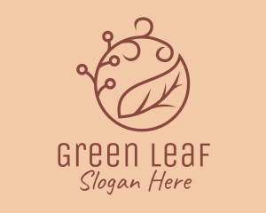 Brown Organic Leaf  logo design