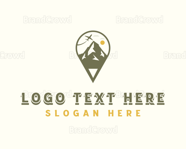 Travel Mountain Location Pin Logo