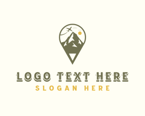 Location - Travel Mountain Location Pin logo design