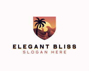 Holiday Getaway - Summer Sunset Beach logo design