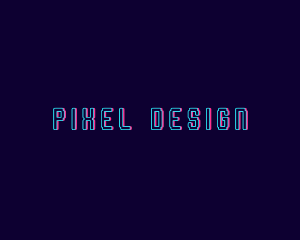 Pixelated Glitch Wordmark logo design