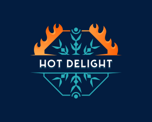 Fire Snowflake Temperature logo design