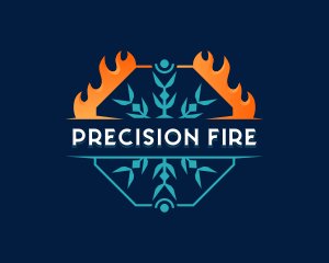 Fire Snowflake Temperature logo design