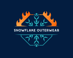 Fire Snowflake Temperature logo design