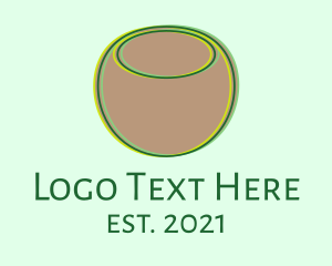 Coconut Tree - Coconut Line Art logo design