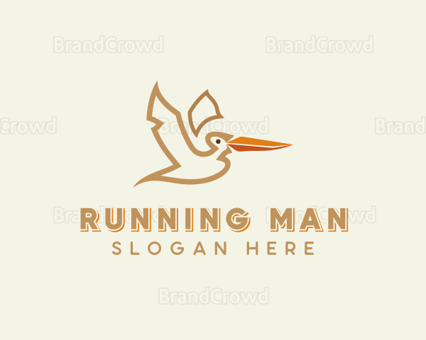 Pelican Flying Bird Logo