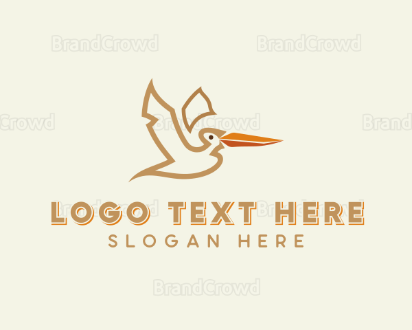 Pelican Flying Bird Logo
