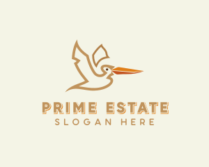 Pelican Flying Bird  Logo