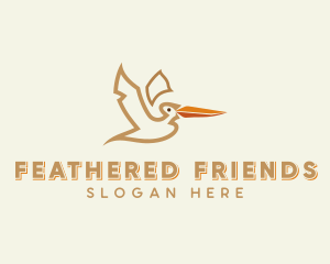 Pelican Flying Bird  logo design