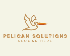 Pelican - Pelican Flying Bird logo design