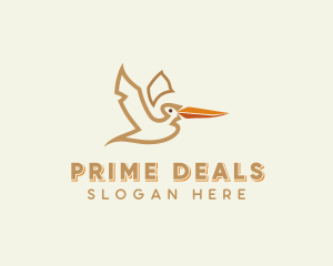 Amazon - Pelican Flying Bird logo design
