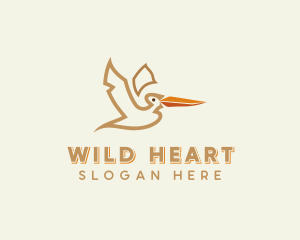 Pelican Flying Bird  logo design