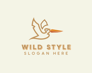 Pelican Flying Bird  logo design