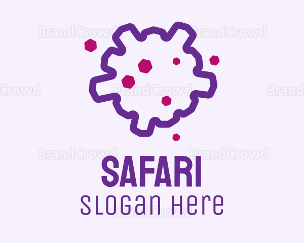 Purple Coronavirus Outline Logo