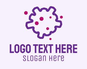 Hexagon - Purple Coronavirus Outline logo design