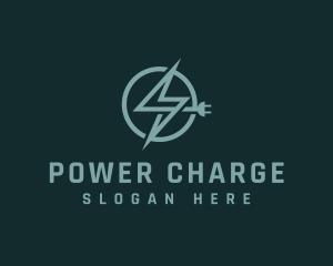 Power Outlet Thunderbolt logo design