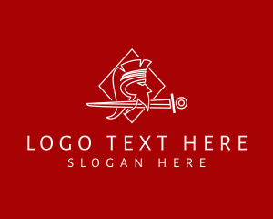 Larp - Medieval Soldier Sword logo design