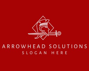 Medieval Soldier Sword logo design