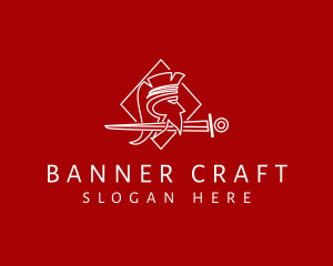 Medieval Soldier Sword logo design