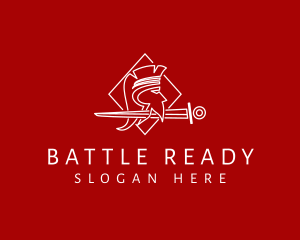 Soldier - Medieval Soldier Sword logo design