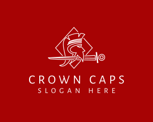 Headgear - Medieval Soldier Sword logo design