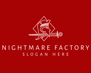 Medieval Soldier Sword logo design