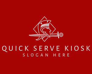 Medieval Soldier Sword logo design