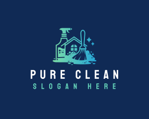 Home Sanitation Cleaning logo design