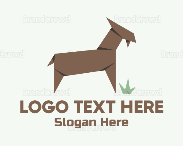 Farm Goat Origami Logo