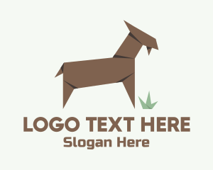 Livestock - Farm Goat Origami logo design