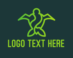 Green Turtle - Eco Sea Turtle logo design