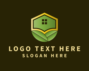 House - Garden Leaf House logo design