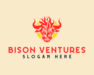 Bison Flame Barbecue logo design