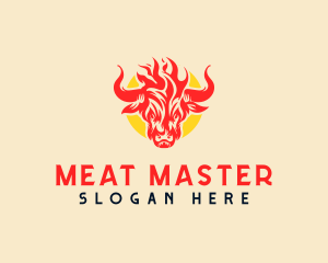 Bison Flame Barbecue logo design